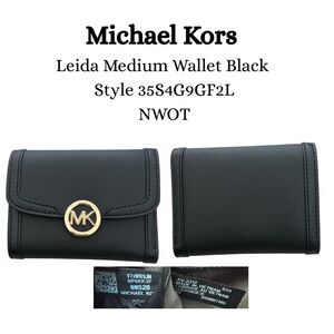 Michael Kors Leida Medium Wallet Black – Style 35S4G9GF2L – NWOT
